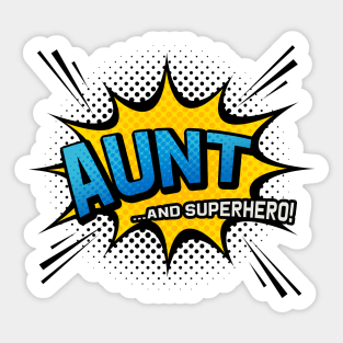 Aunt & Superhero - Comic Book Style Auntie Gift Sticker